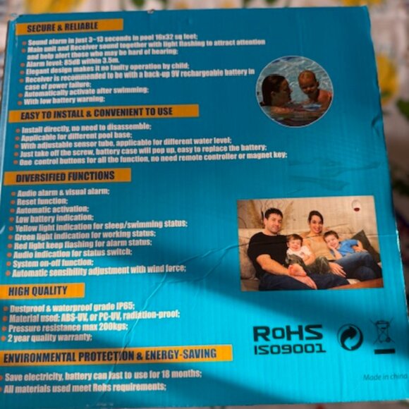 Pool Alarm for Inground Ground Pools Wireless Connection, Water Motion Sensor. - Picture 2 of 2